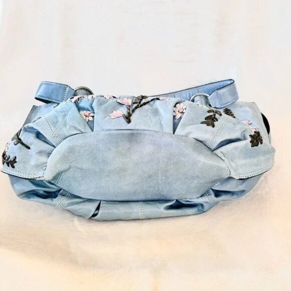 Firenze Bella Floral Leather Hobo Handbag - Picture 3 of 9